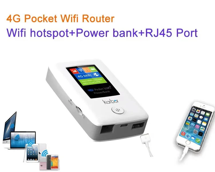 Karbor 6000mAh Portable Mi-Fi Router Power Bank ESIM Wifi /Sim Card 2.4G WiFi6 - Image 3 of 4