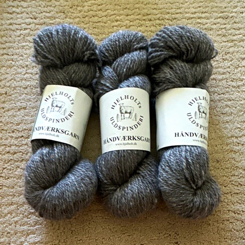 Hjelholt Uldspinderi Håndværksgarn Wool Lot of 3 100g Skeins - product listing photo