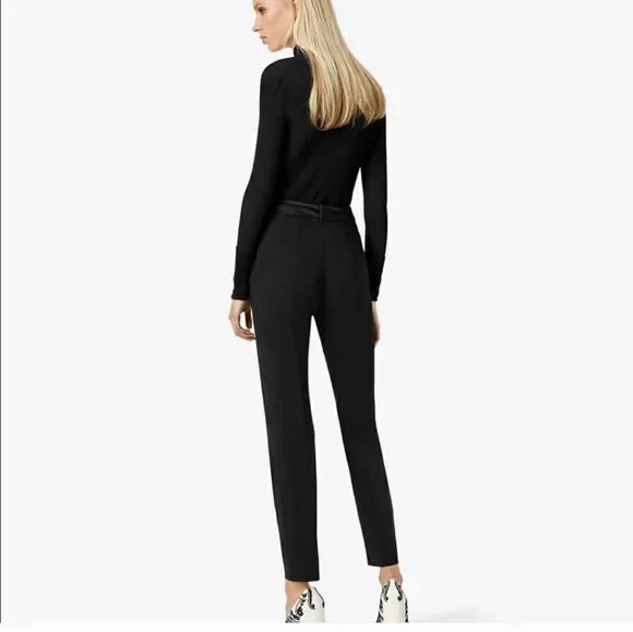 Tory Burch pantaloni neri Skylar lana smoking alla caviglia pantaloni alti taglia 6 nuovi con etichette