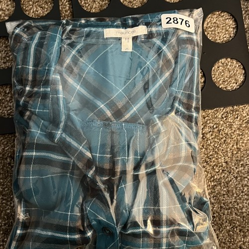 Maurices Hemd mit Knopfleiste Damen Größe 0 XS blau türkis kariert Langarm Oversized - Bild 13 von 13