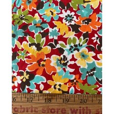 Fabric -OOP Unbranded Bright Colorful Floral Washed 100 Cotton - Half Yard