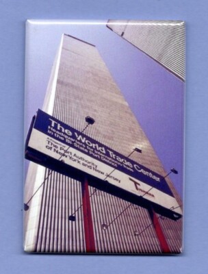 TWIN TOWERS *2X3 FRIDGE MAGNET* NEW YORK CITY MANHATTAN WORLD TRADE CENTER NYC
