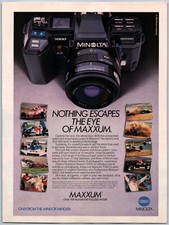 Minolta Maxxum 7000 SLR Film Camera - Vintage Print Ad Ephemera 1987