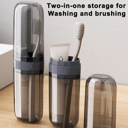 Travel Portable Toothbrush Cup Bathroom Toothpaste Holder Storage Case Box - Picture 4 of 14