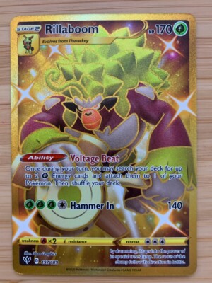 Golden Rillaboom Pokemon Card Rare | eBay