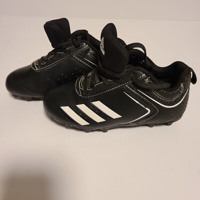 Adidas Cleats Black/White Rundown TPU Baseball Kids Size 10K
