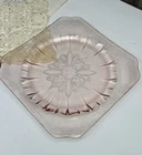 Antique Vintage Pink Depression Glass Square Dinner Serving Plate 💗