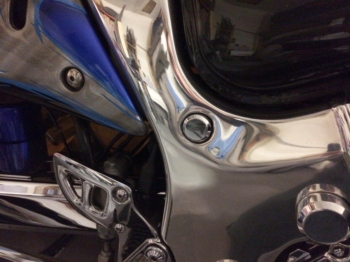 1999-2020 Suzuki Hayabusa GSX1300R Chrome Shock Access Block Off