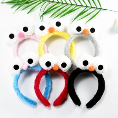 Creative Coral Fleece Headbands-Sesame Street Elmo Hair Bands Big Eyes Hair Hoop
