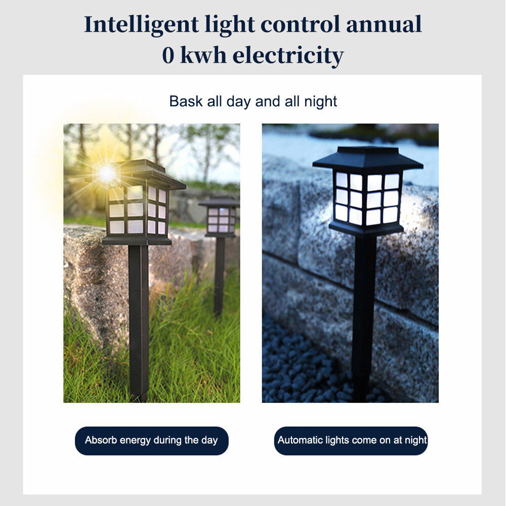 12PACKS white/warm light solar LED garden lights outdoor path landscape light ZW