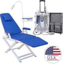Unidad de entrega dental portatil movil compresor de aire succión/Silla 4 hoyos