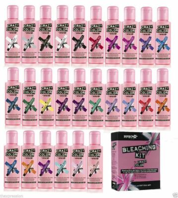 Crazy Color Semi-Permanent Conditioning Haarfarbe Farbe Creme *alle Farben*