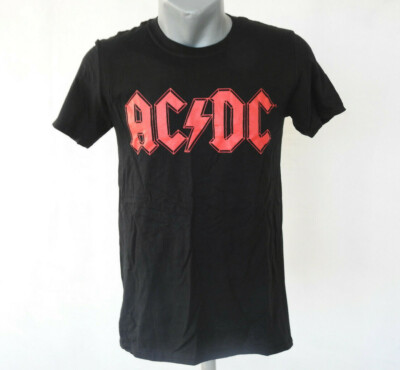 AC DC Mens T-Shirt Black Size S Official Product Red Logo Rock Jersey ...