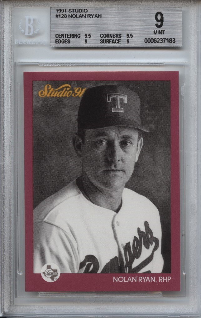 1991 STUDIO #128 NOLAN RYAN TEXAS RANGERS BGS 9 MINT