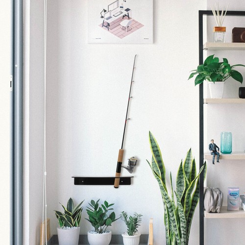 Support Mural/plafond Pour Cannes à Pêche En Acrylique – 8 Rangements Profonds, Pour Cannes, Bâtons De Randonnée Ou Hockey