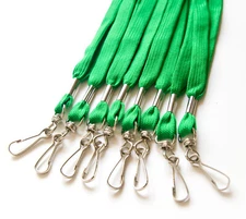 WHOLESALE 500 PCS GREEN NECK FLAT LANYARD ID BADGES STRAP WITH SWIVEL  J HOOK