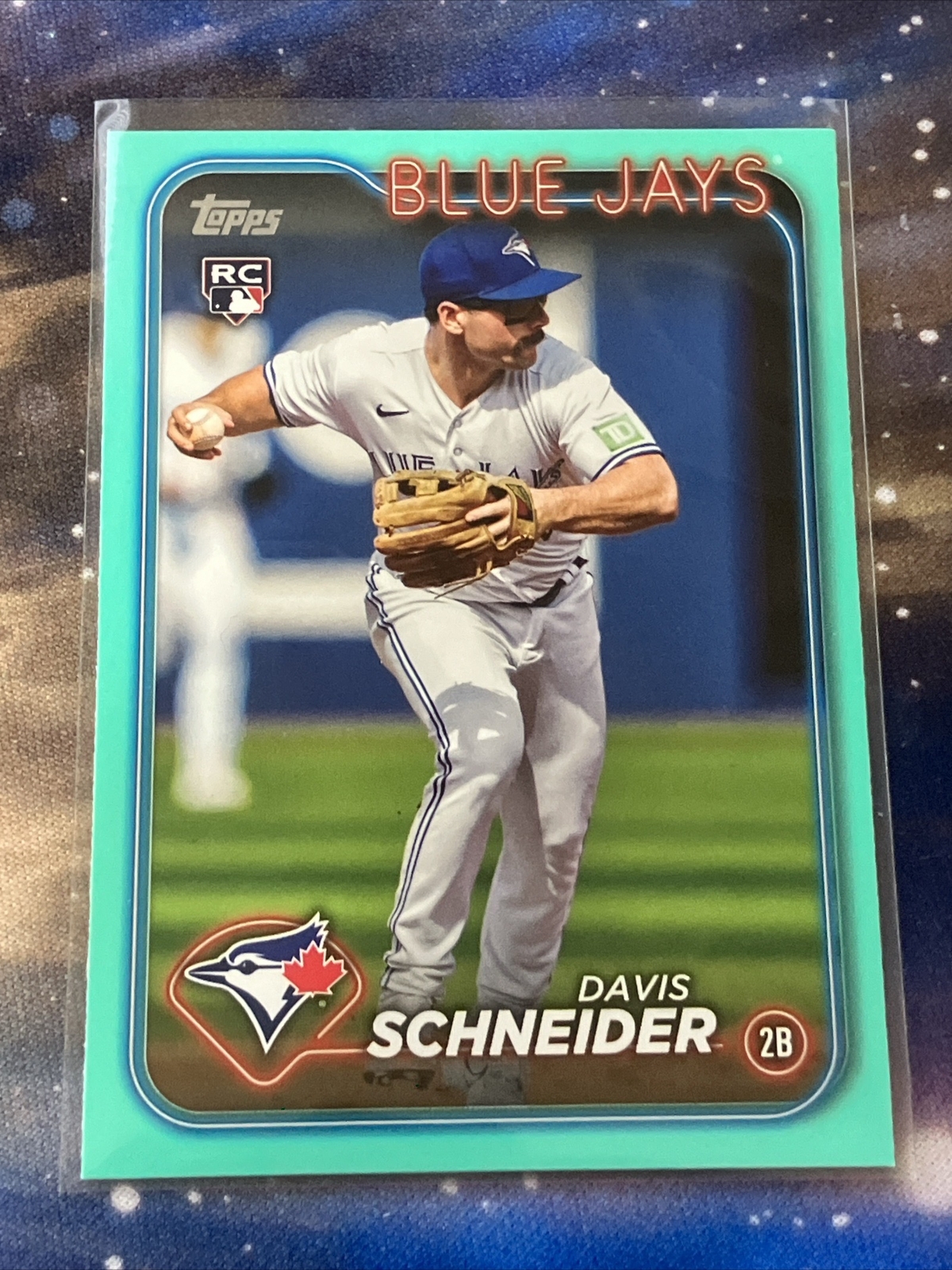 2024 Topps Series 1 DAVIS SCHNEIDER Blue Jays #189 Rookie RC Aqua Fanatics