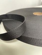 Black 1  Polypropylene Webbing Made in USA