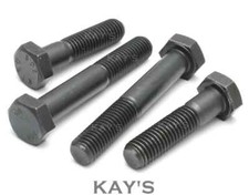 Image of M12 (12mm) PART THREADED HEXAGON HEAD BOLTS HIGH TENSILE 10.9 BLACK SCREWS