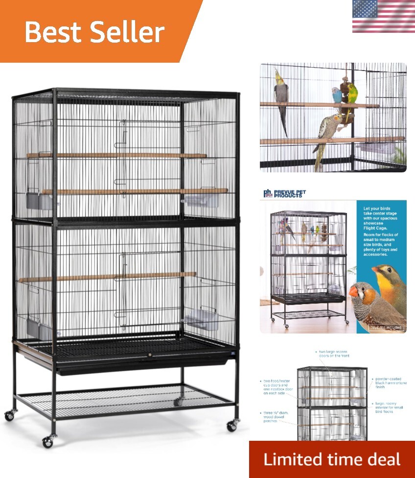 With Stand Black Bird Cage, 31-inch By 20-1/2-inch B...