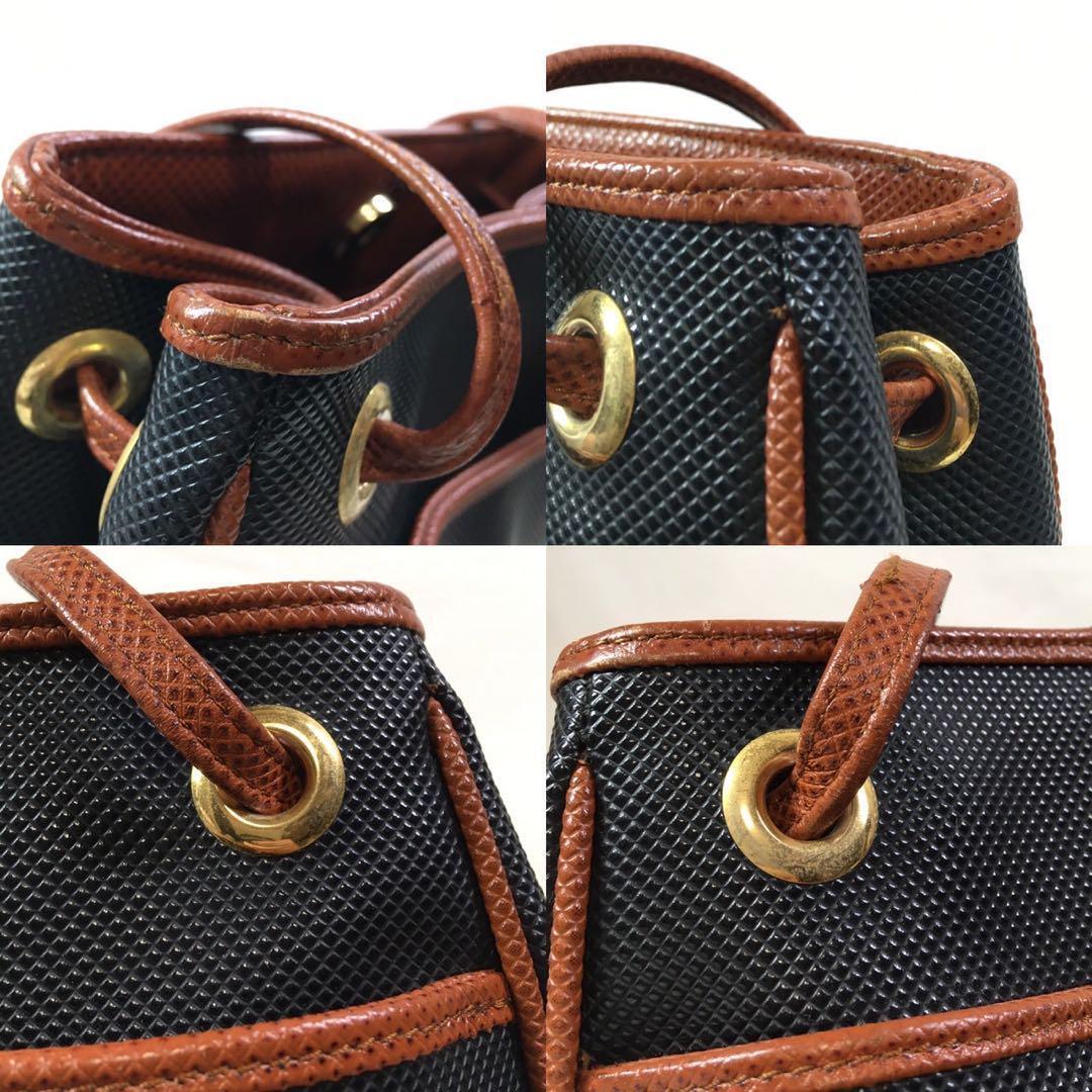 Bottega Veneta PVC Leather Black Brown Unisex Vintage Bottega Veneta PVC Leather Black Brown Unisex Vintage