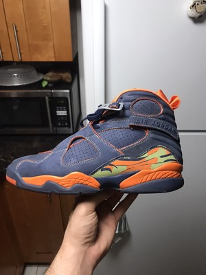 navy blue and orange jordan 8