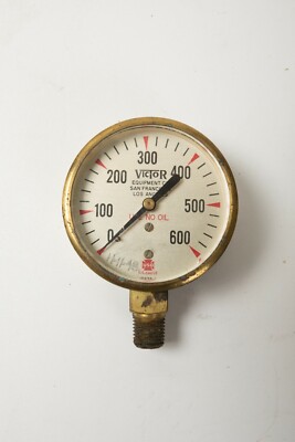 Victor Equipment Gauge 600 lb (P2L-1) USG Welding Regulator High Pressure Gage