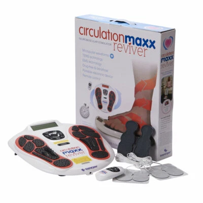 GLOBAL PRODUCT Circulation Maxx Reviver - Legs & Feet EMS Foot Massager Machine with TENS Pads