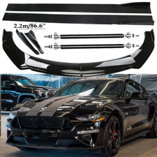 Front Bumper Lip Spoiler Side Skirts Rear Glossy Black For Ford 05-09