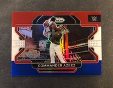 2022 Panini Prizm WWE Commander Azeez Red White Blue #89 Wrestling Card