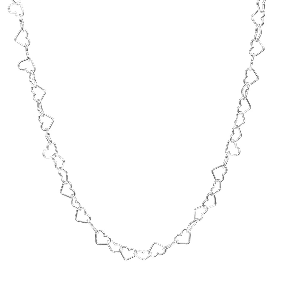COLLANA IN ARGENTO 925 MAGLIA CUORE CATENINA CATENA UOMO DONNA MADE IN ITALY - Immagine 2 di 2