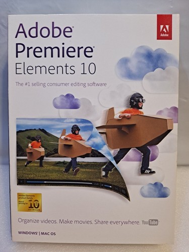 Adobe Premiere Elements 10 (5 Disc Set) Windows/Mac Software w/ Key