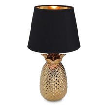 Gold Pineapple Table Lamp - Mini Lamp 13.8" Tall Light with Ceramic Base for ...