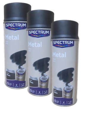 3 Dose 400ml  Lackspray Sprühlack Lack Schwarz Matt  Spectrum Metalllack