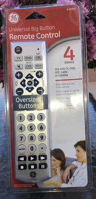 NEW Reail Sealed GE Universal Big Button 4 Device Remote Control 24965  