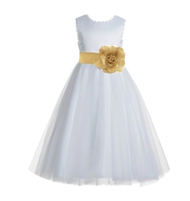 slim fit dress slacks White V-Back Satin Flower Girl Dresses with Colored Sash 219T(5) Dusty Lavender / 8