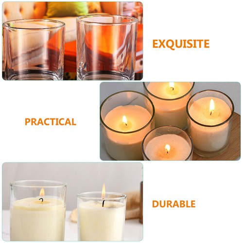 4 Pcs Scented Candle Stand Wedding Candle Container Glass Tea Light Holder - Picture 6 of 12