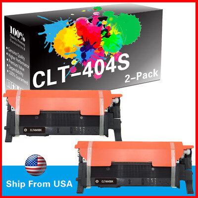 2PK CLT404S 404S Black Toner Cartridge Xpress SL-C430W SL-C433 SL-C480FN Printer