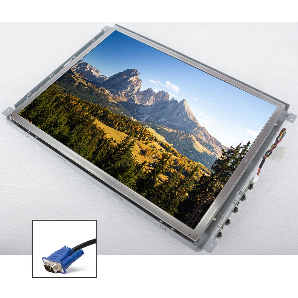 15" 38cm 4:3 OPEN FRAME 1024x768 CANVYS VGA MONITOR DISPLAY INKL. 12V AC/DC M879 - Bild 2 von 4