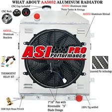 4 Row Radiator+Shroud Fan For FORD Deluxe Coupe Super Chevy Engine 1942-1948