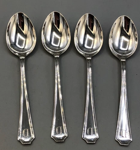 Fairfax by Durgin / Gorham Sterling Silver set of 4 Demitasse Spoons, mono  D
