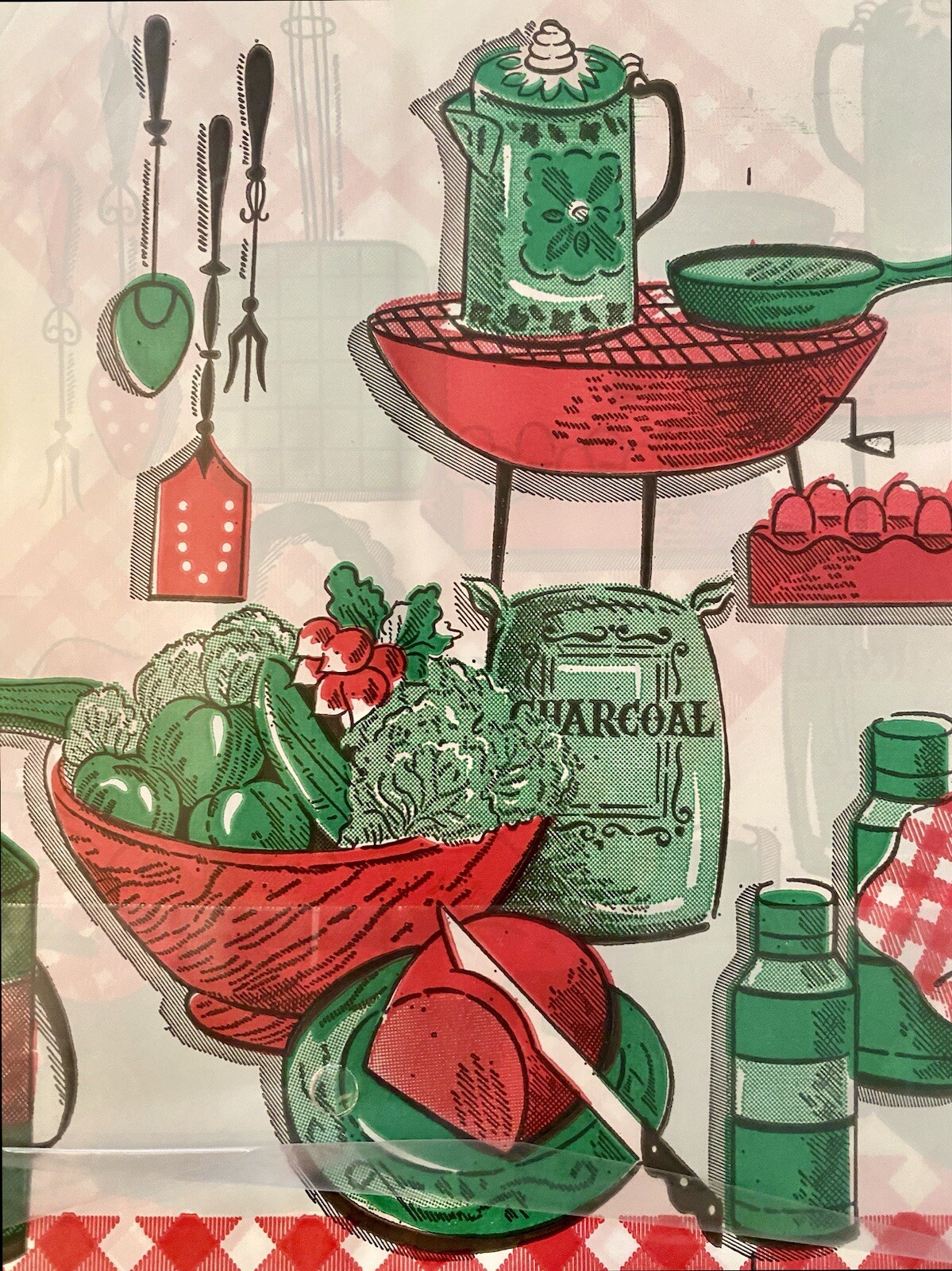 Vintage Picnic BBQ Retro Tablecloth RV Tailgate Picnic Camping 54”x90” New NIP