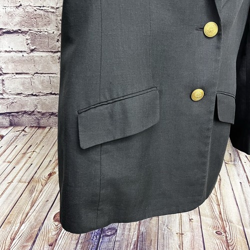 Talbots Blazer Womens Size 14 Dark Gray Linen Blend Button Front Vintage Career - Picture 5 of 11