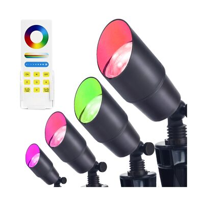 RGB Landscape Lighting, Mini Low Voltage Landscape Lighting Kit with 4 MR16 L...