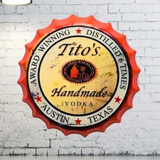 Titos Handmade Vodka Austin Texas Sign Bar Man Cave Large Metal Sign Wall Décor