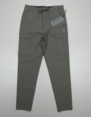 Kenneth Cole Performance Tech Jogger Cargo Tapered Woven Nylon Stretch Asphalt