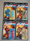 Super7 GI Joe ReAction LOT OF 4 Figures , Snake Eyes,Roadblock,Red Ninja,Bazooka