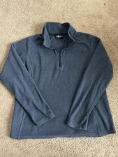 The North Face Womens TKA 1/4 Quarter Zip Fleece Sweater Pullover Large Blue