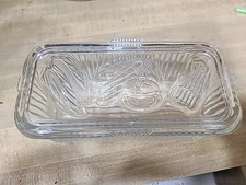 VTG 8x4x4Federal Glass Ribbed Clear Glass Vegetable Rectangle Refrigerator Dish