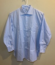 Ben Silver Charleston Fine Shirting Long Sleeve Checker Dress Shirt Mens 17.5-34